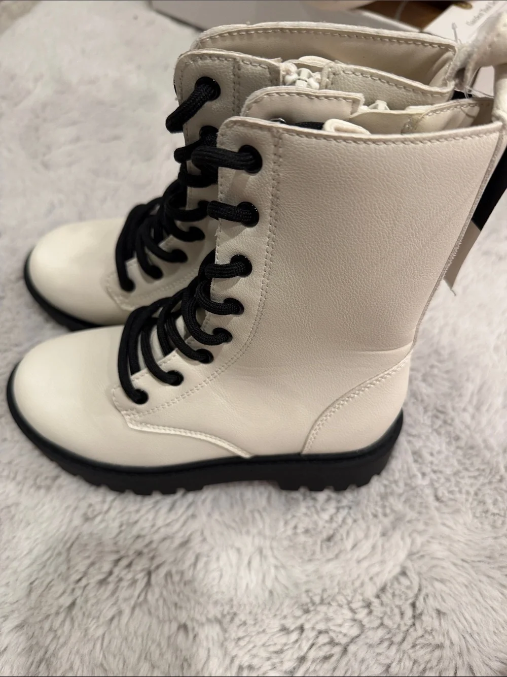 Cream Lace-Up Boots -art class girls 13